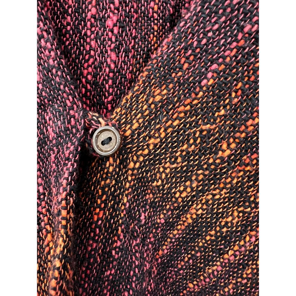 Yasuko Kurisaka Womens Hand Woven Cotton Single Button Jacket Orange Textured - Picture 4 of 7